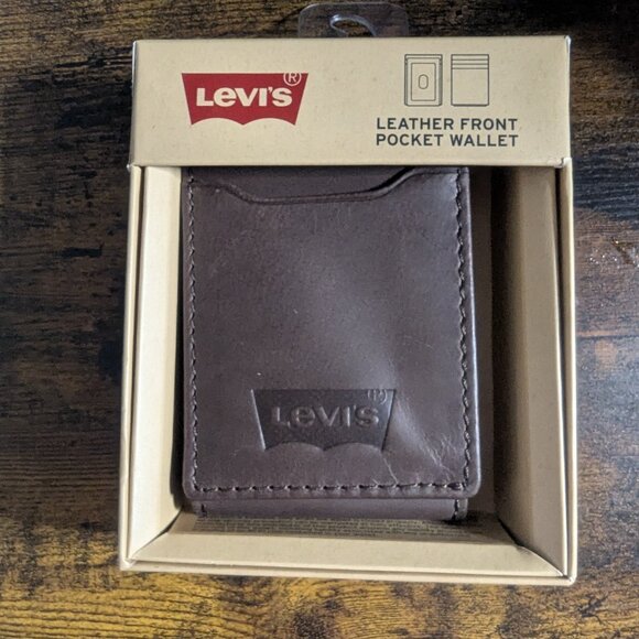 Levi's Men's RFID Slim Everyday Front Pocket Card Case Wallet - Picture 1 of 5